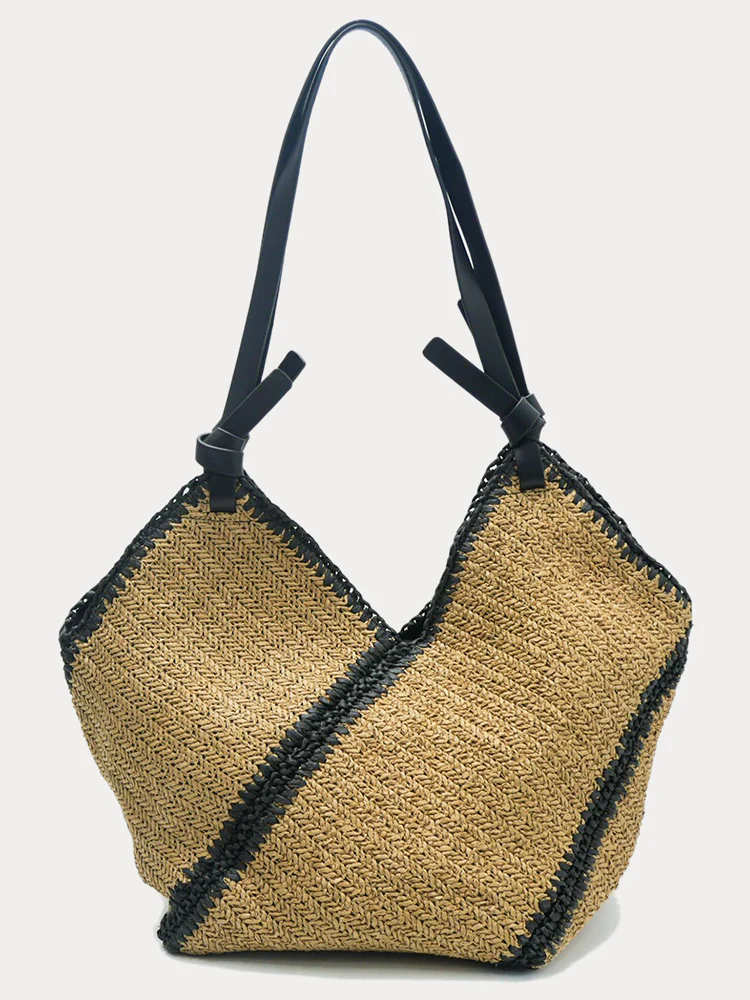 Vacation-Ready Large Capacity Woven Tote Bag - Image 2
