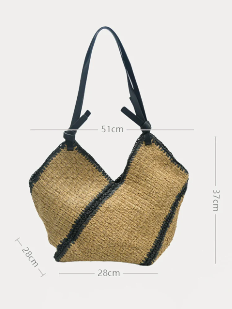 Vacation-Ready Large Capacity Woven Tote Bag - Image 3