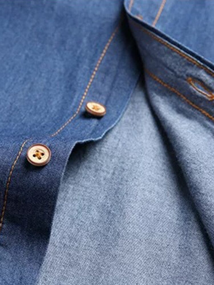 Versatile 100% Cotton Denim Shirt - Image 10