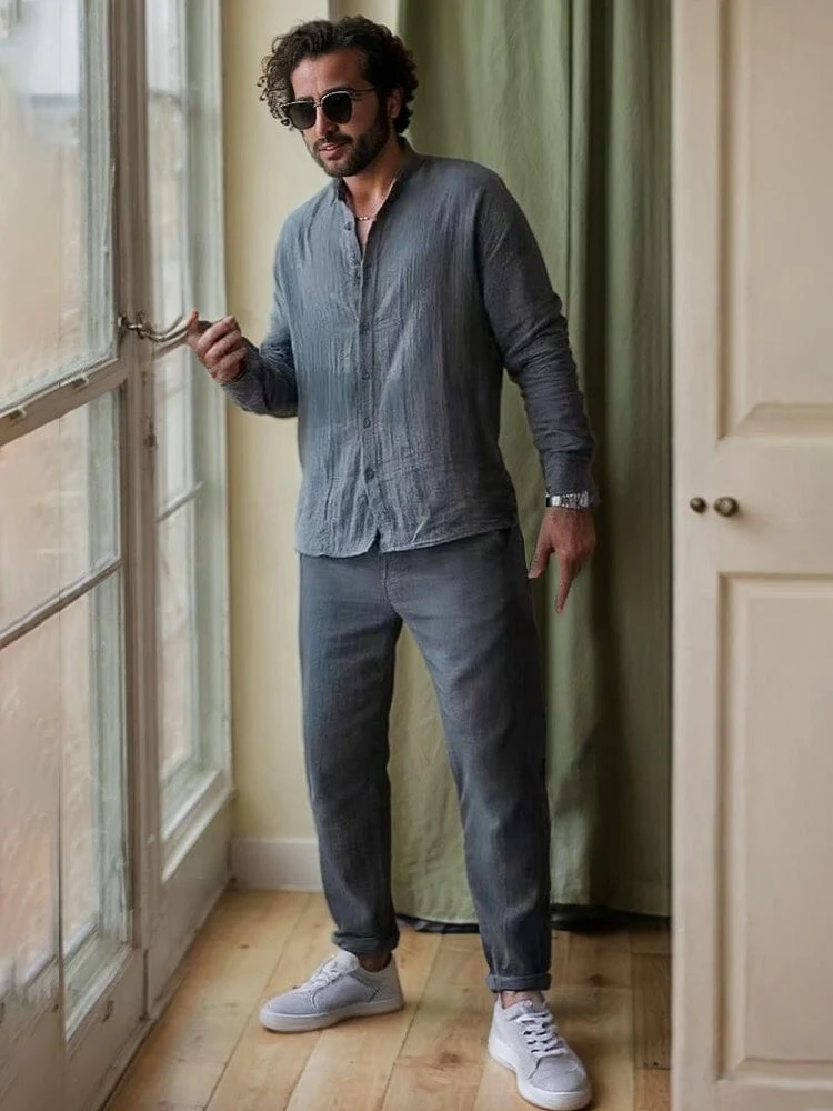 Versatile 100% Cotton Shirt Set - Image 3