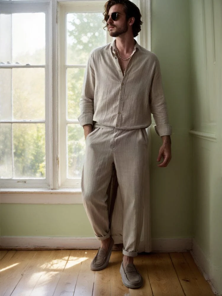 Versatile 100% Cotton Shirt Set - Image 4