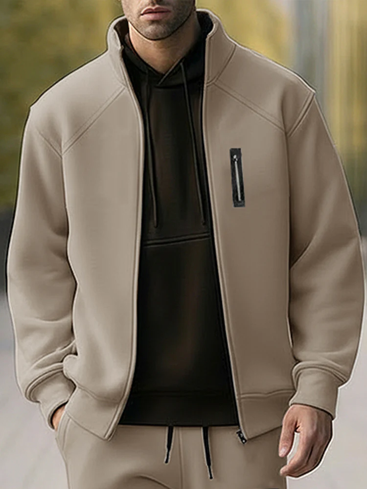 Versatile Athleisure Jacket Jogger Set - Image 3