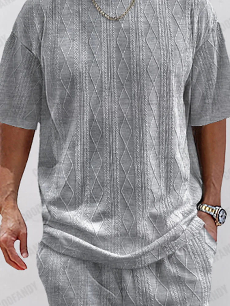 Versatile Breathable Knit Jacquard Casual Set - Image 4