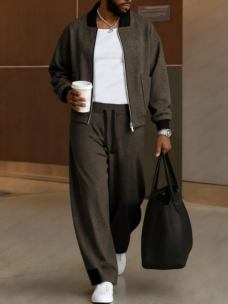 Versatile Casual Jacket Pants Set - Image 2
