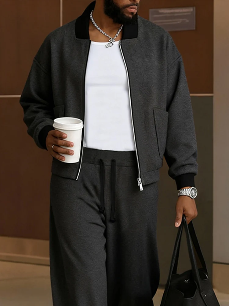 Versatile Casual Jacket Pants Set - Image 3