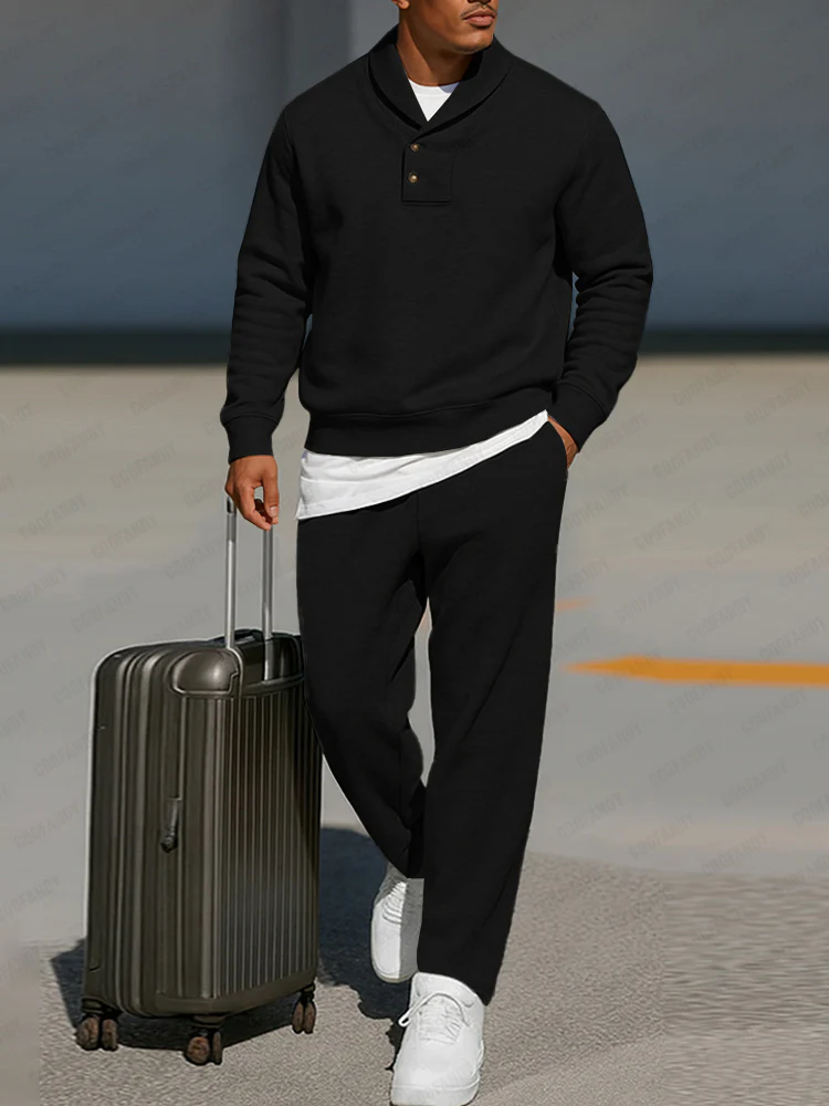 Versatile Casual Sweatshirt Pants Set - Image 2