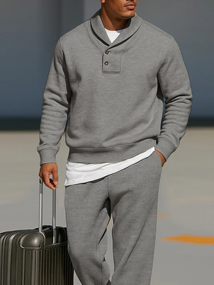 Versatile Casual Sweatshirt Pants Set - Image 3