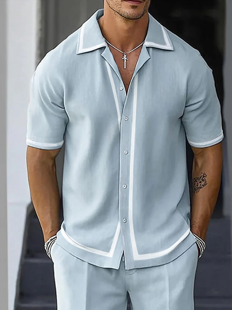 Versatile Comfort Fit Shirt Shorts Set - Image 3