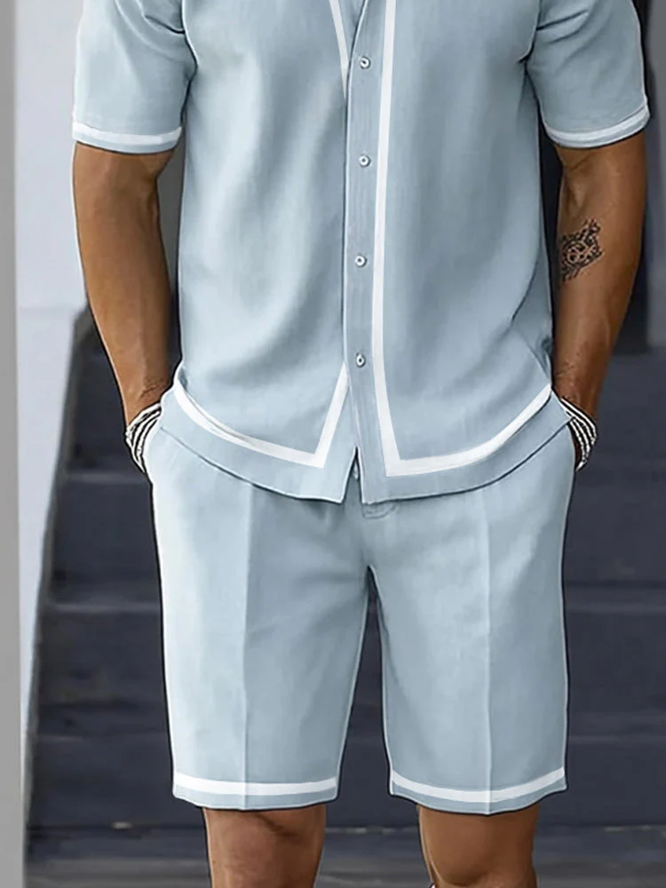 Versatile Comfort Fit Shirt Shorts Set - Image 8