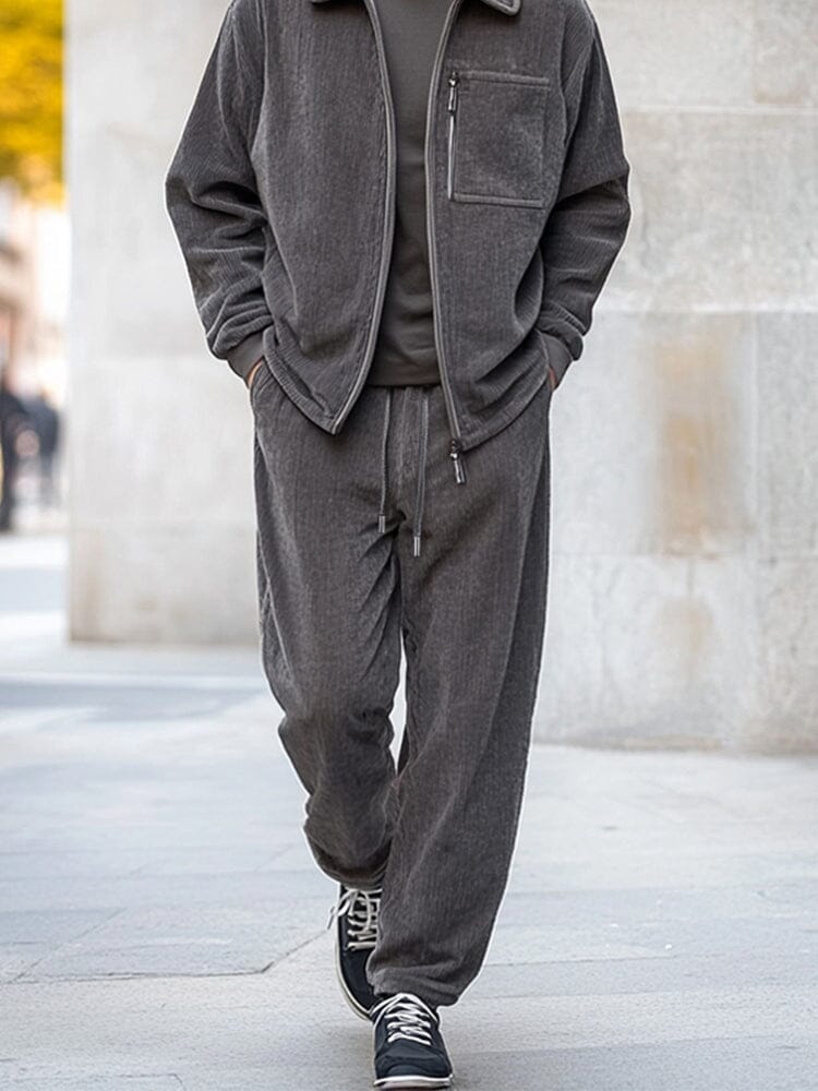 Versatile Corduroy Jacket Pants Set - Image 4