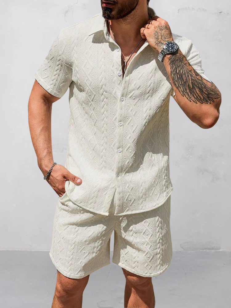 Versatile Jacquard Textured Casual Set - Image 4