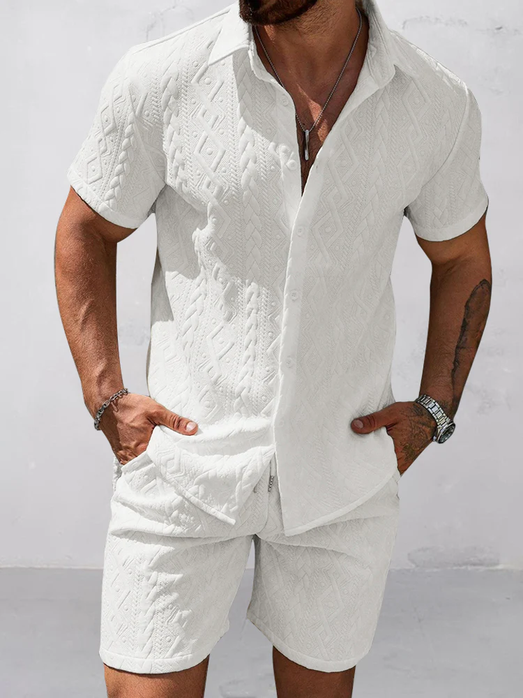 Versatile Jacquard Textured Casual Set - Image 5