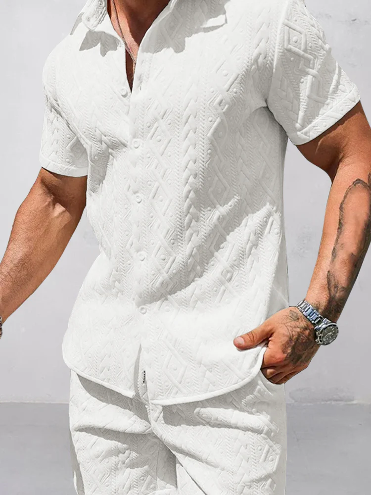 Versatile Jacquard Textured Casual Set - Image 7