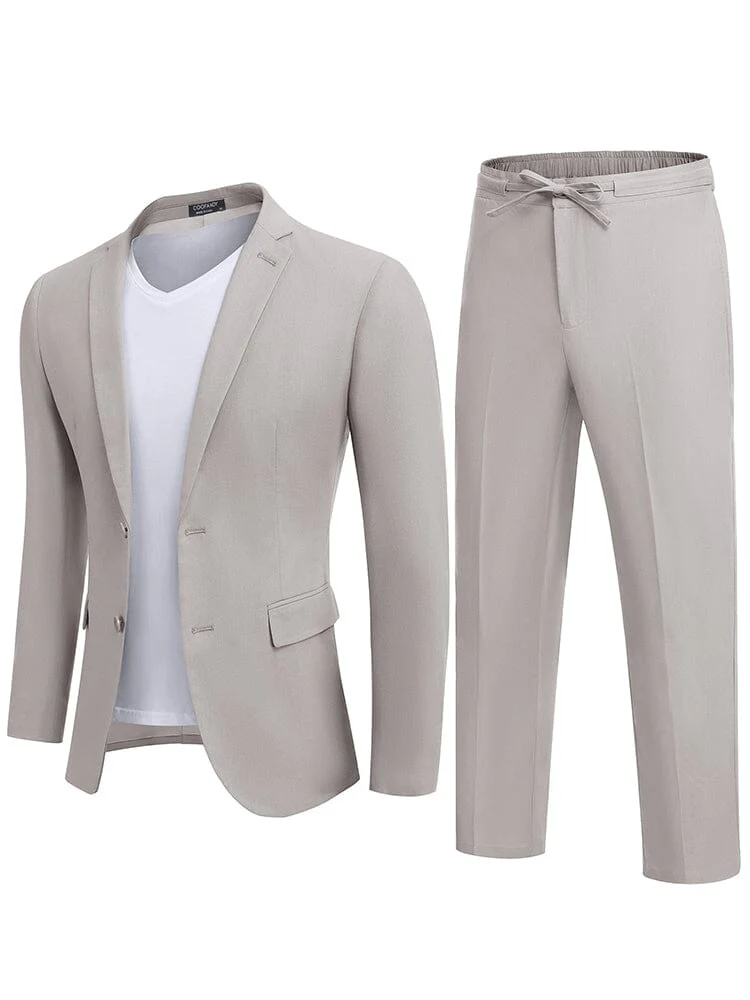 Casual Linen Blend 2-Piece Suit Sets (US Only) - Image 3