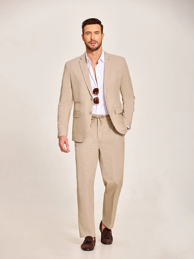 Casual Linen Blend 2-Piece Suit Sets (US Only) - Image 9