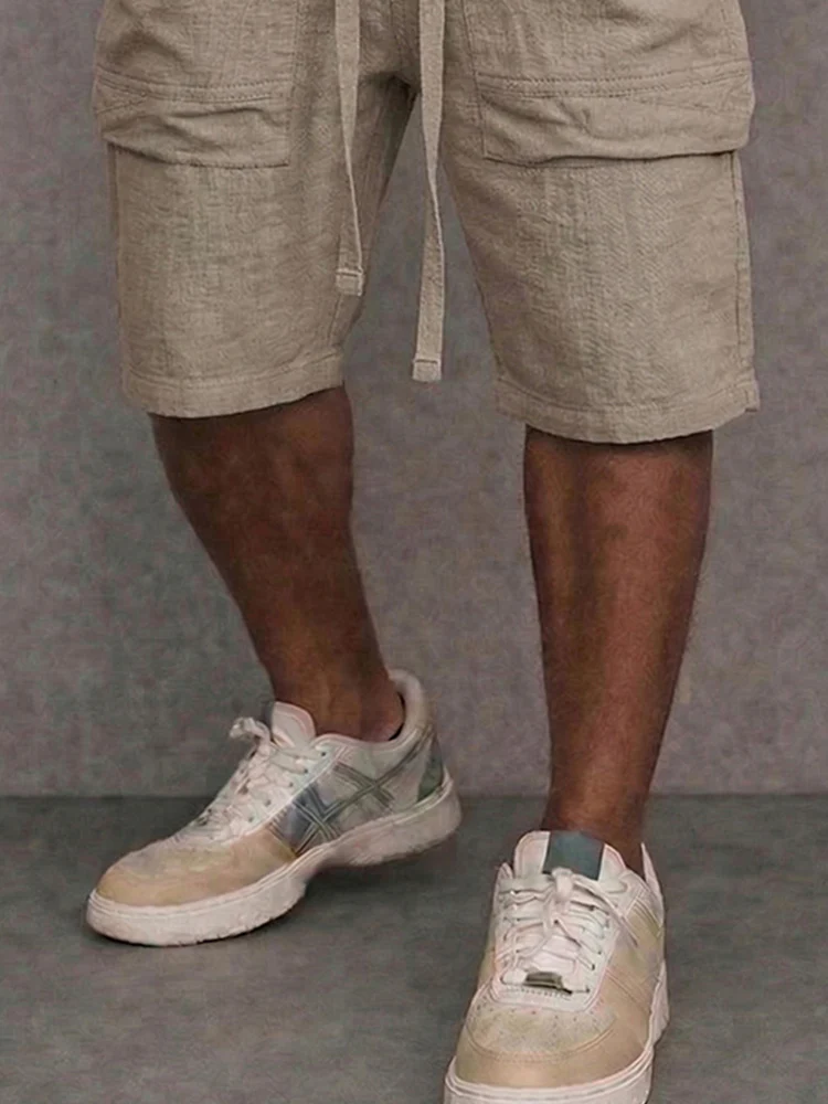 Versatile Nature 100% Cotton Drawstring Shorts - Image 4