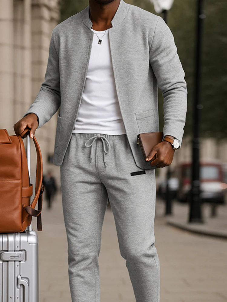 Versatile Open Front Jacket Pants Set - Image 3