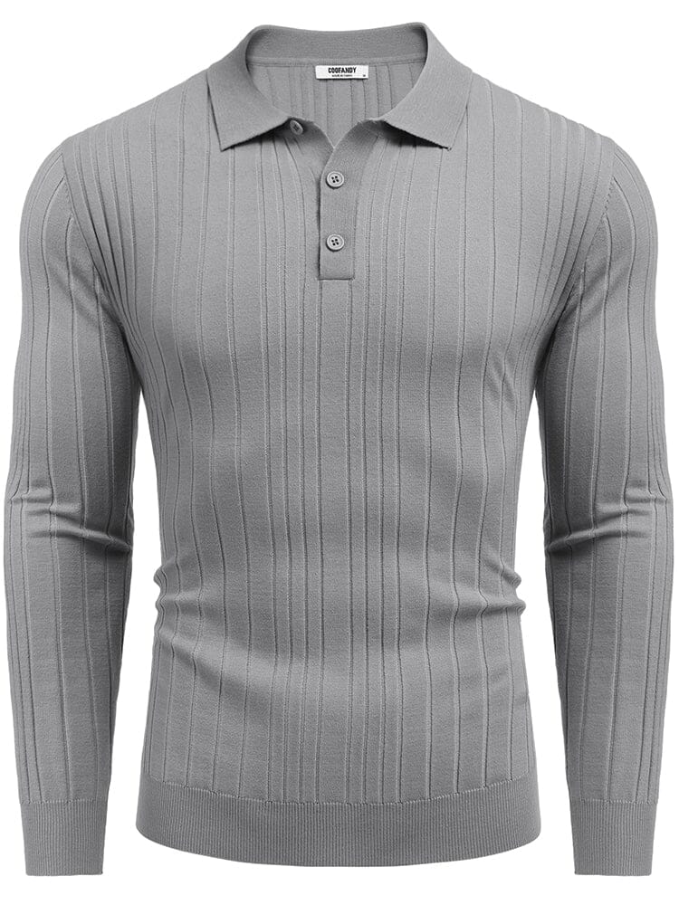 Versatile Ribbed Knit Polo Shirts (US Only) - Image 8