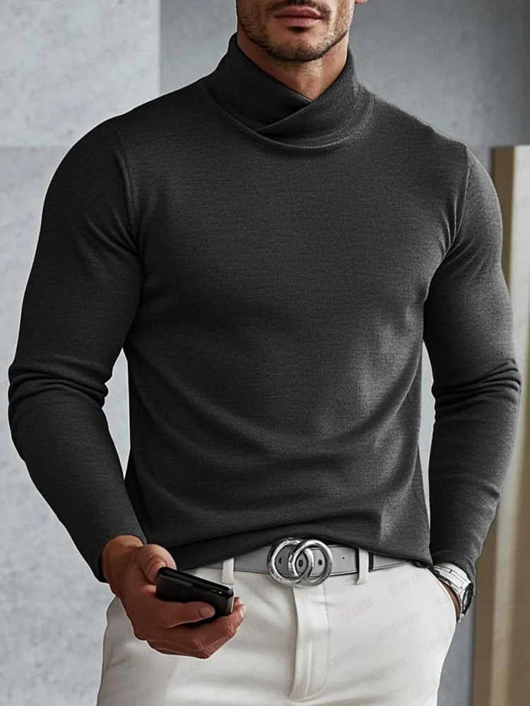 Versatile Soft Cross Turtleneck Undershirt - Image 2