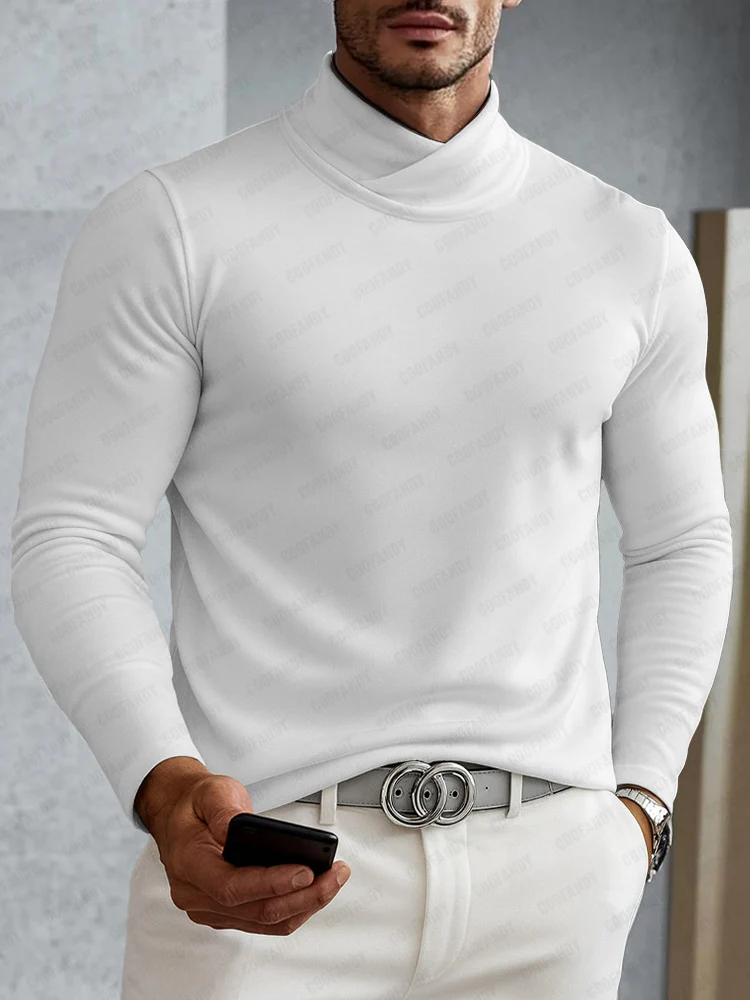 Versatile Soft Cross Turtleneck Undershirt - Image 3