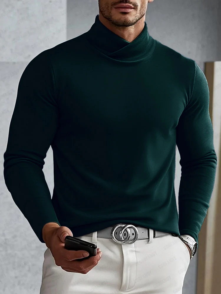 Versatile Soft Cross Turtleneck Undershirt - Image 5