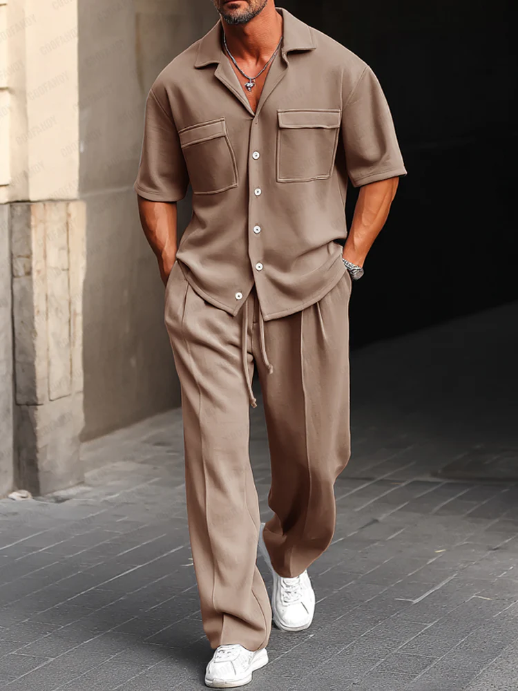 Versatile Summer Cargo Shirt Set - Image 2