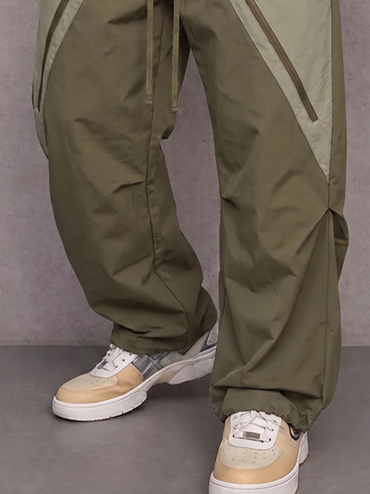 Versatile Utility Contrast Zipper Pockets Cargo Pants - Image 4