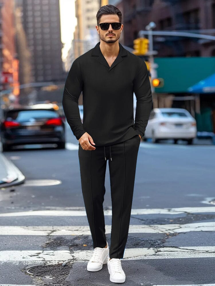 Versatile Waffle Tracksuit Set - Image 2