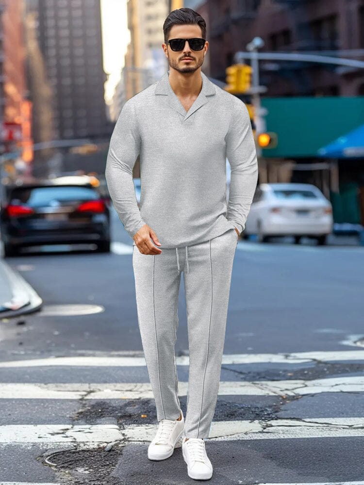 Versatile Waffle Tracksuit Set - Image 3