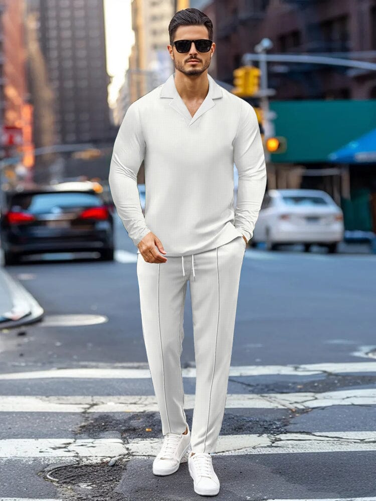 Versatile Waffle Tracksuit Set - Image 4