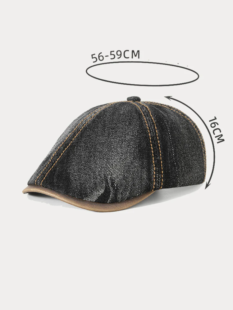 Vintage Cotton Denim Beret Hat - Image 10
