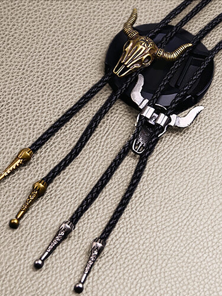 Vintage Cow Skull Bolo Tie Necklace - Image 4