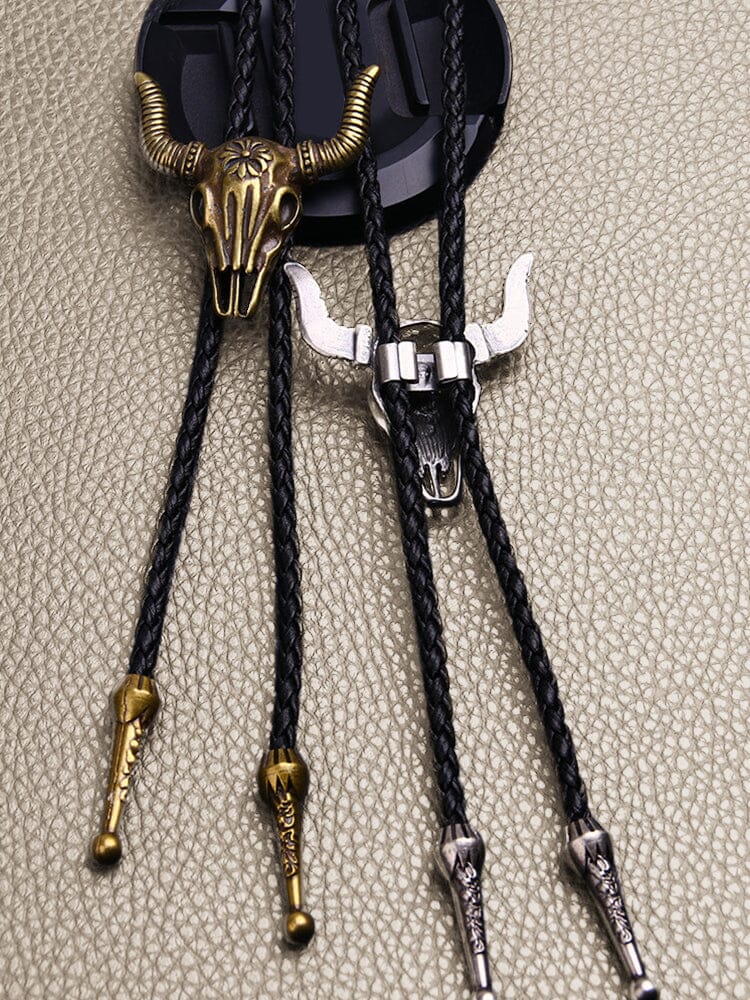 Vintage Cow Skull Bolo Tie Necklace - Image 6