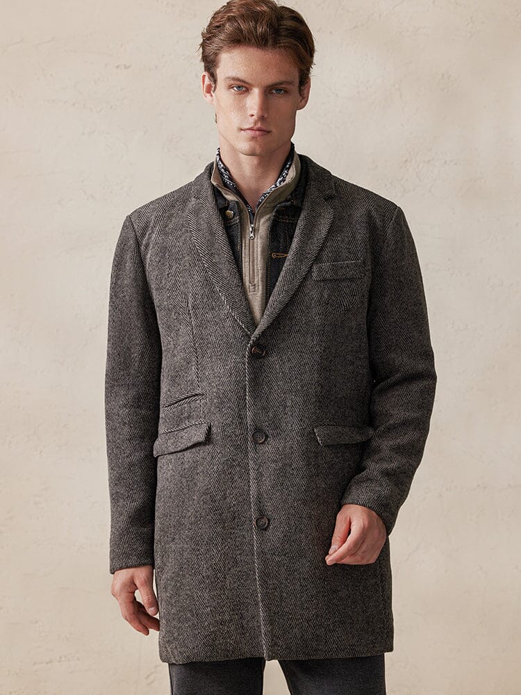 Vintage Herringbone Tweed Coat - Image 3