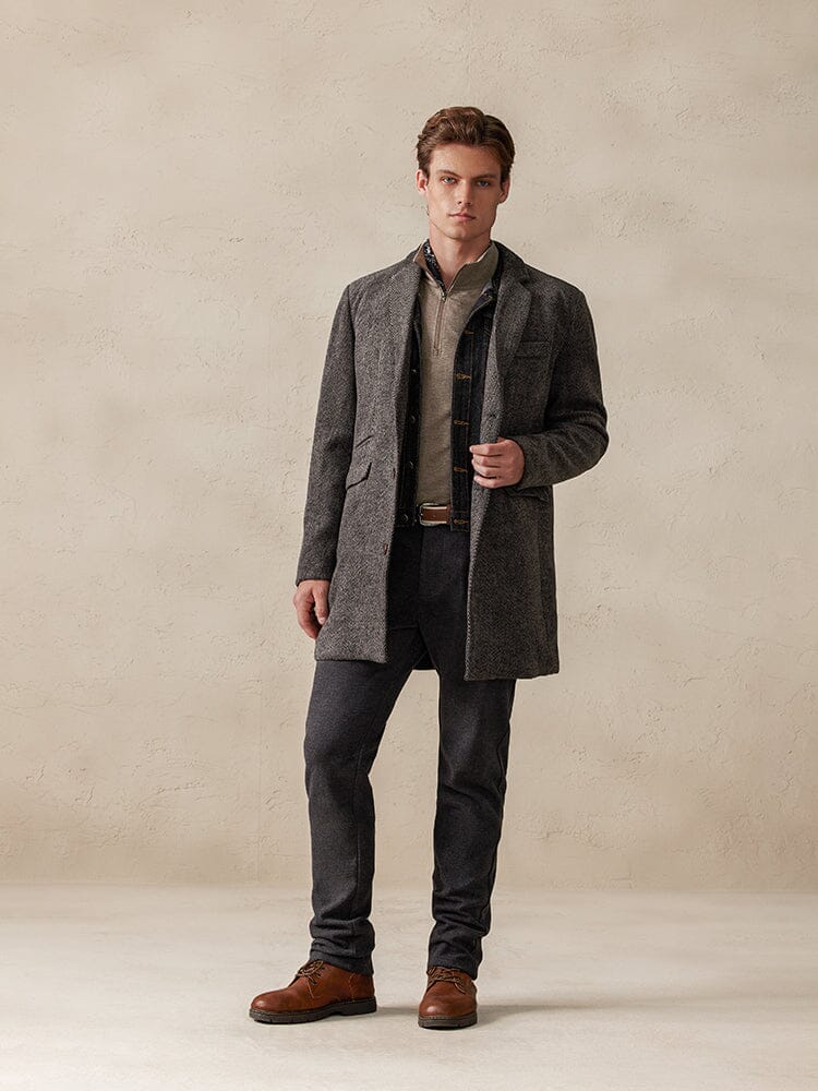 Vintage Herringbone Tweed Coat - Image 6