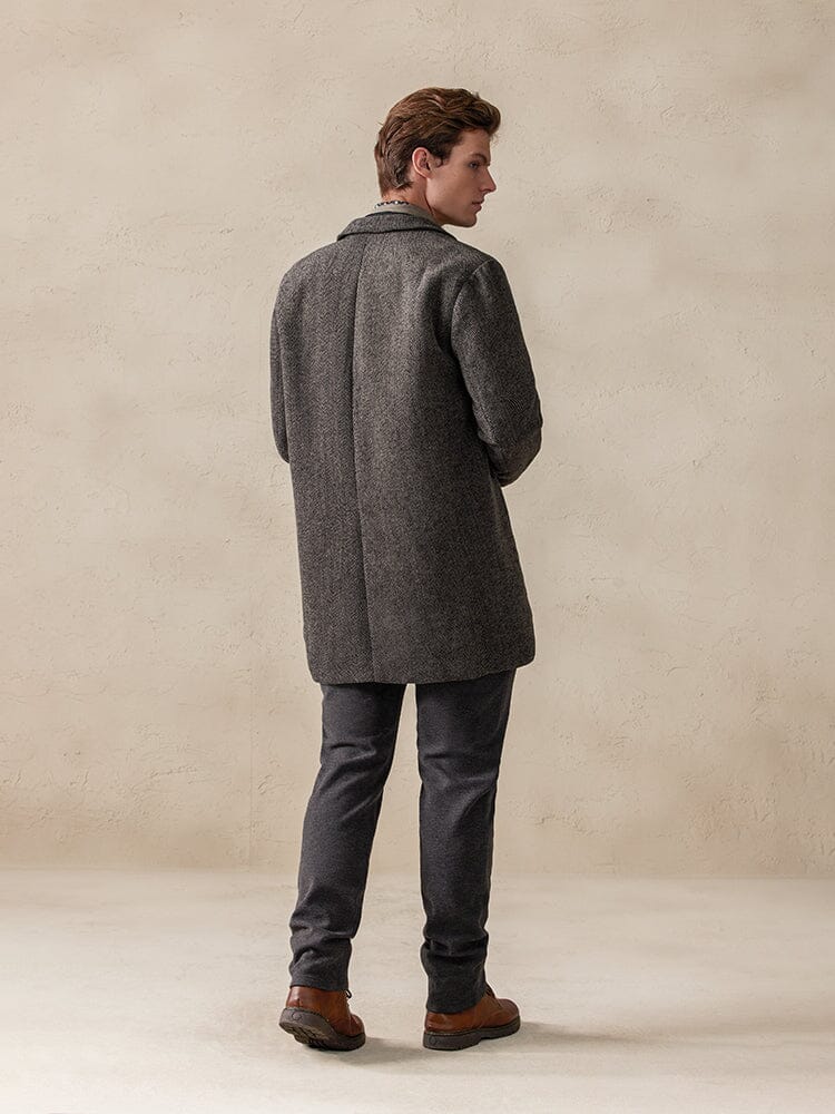 Vintage Herringbone Tweed Coat - Image 7