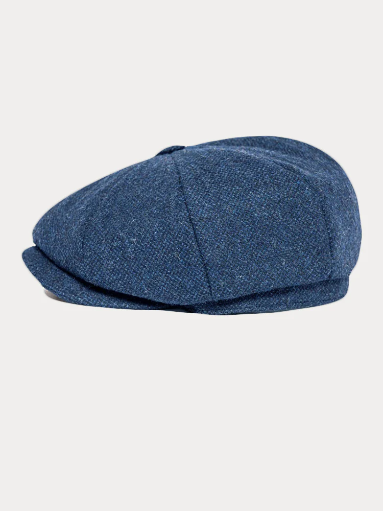 Vintage Herringbone Wool Blend Beret Hat - Image 5