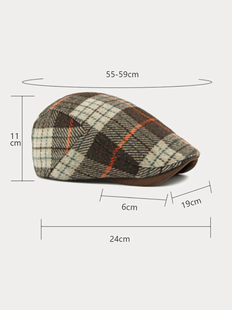 Vintage Plaid Tweed Beret Hat - Image 10
