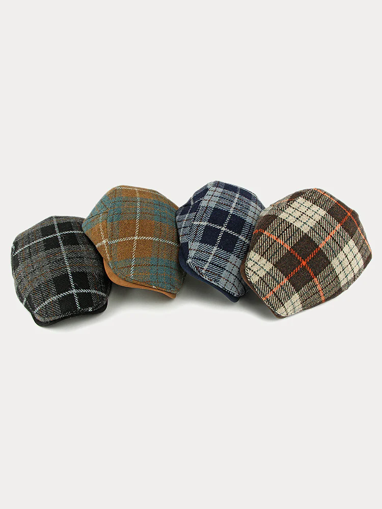 Vintage Plaid Tweed Beret Hat - Image 12