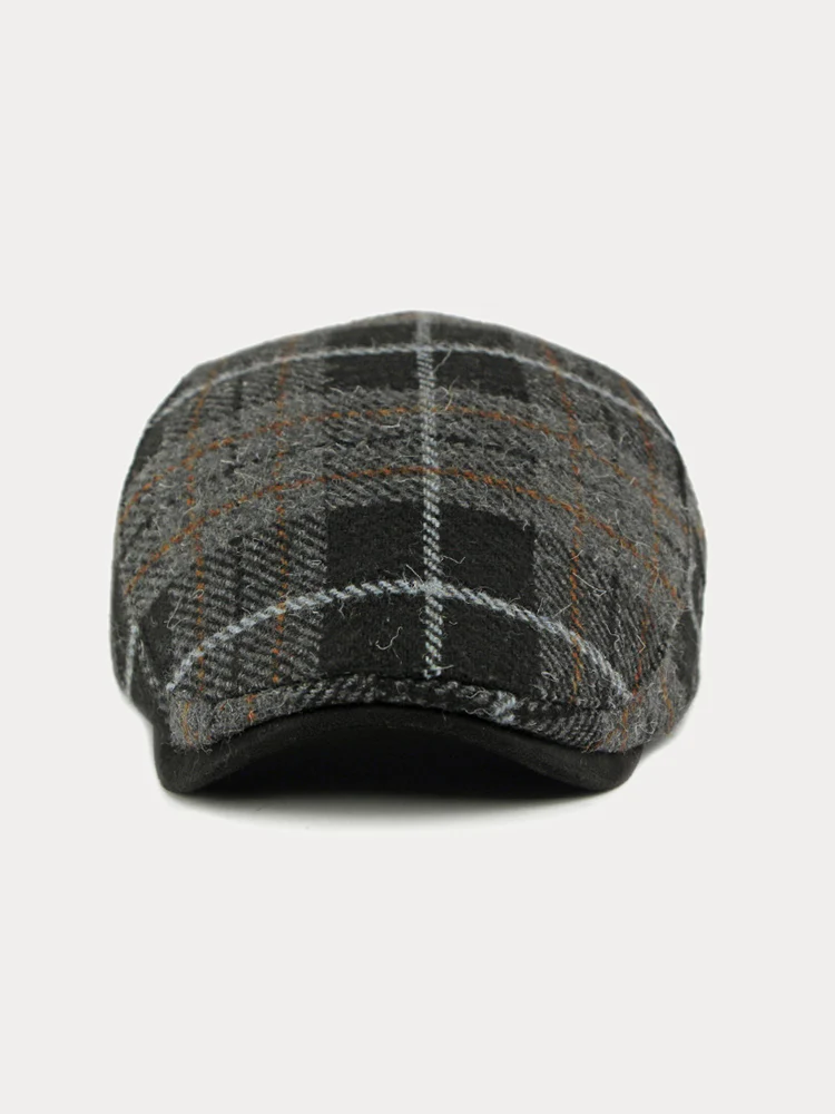 Vintage Plaid Tweed Beret Hat - Image 6