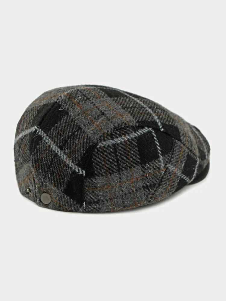 Vintage Plaid Tweed Beret Hat - Image 8