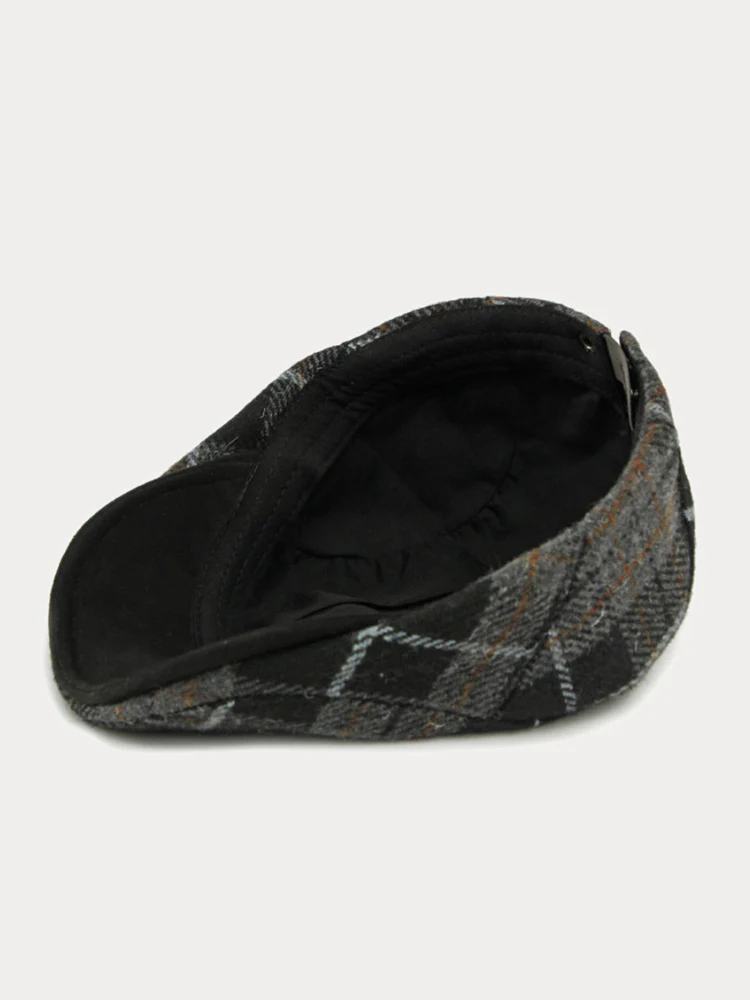 Vintage Plaid Tweed Beret Hat - Image 9