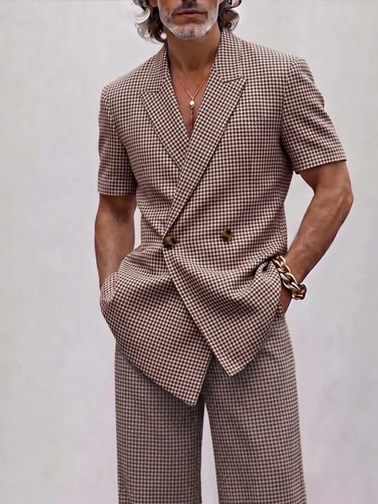Vintage Smart Casual Plaid Matching Set - Image 4