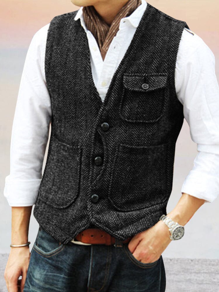 Vintage Texture Suit Vest - Image 2