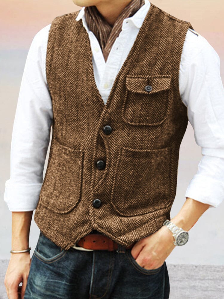 Vintage Texture Suit Vest - Image 3
