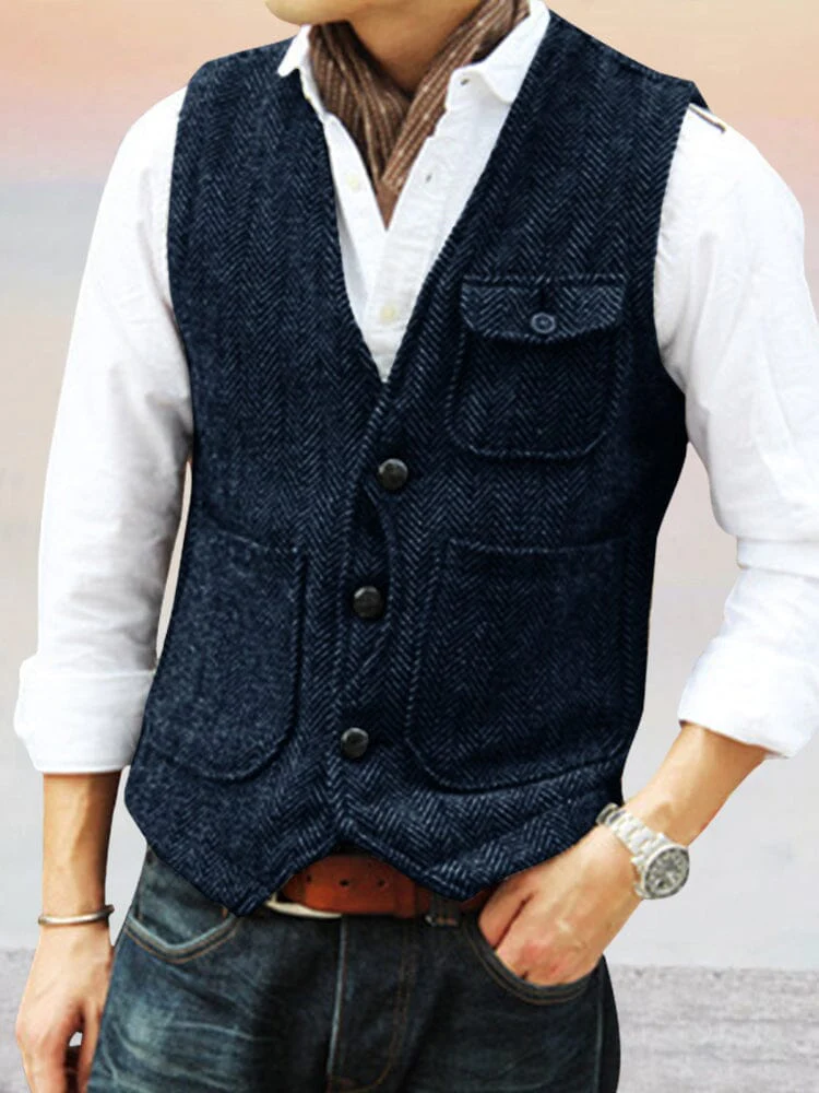 Vintage Texture Suit Vest - Image 4