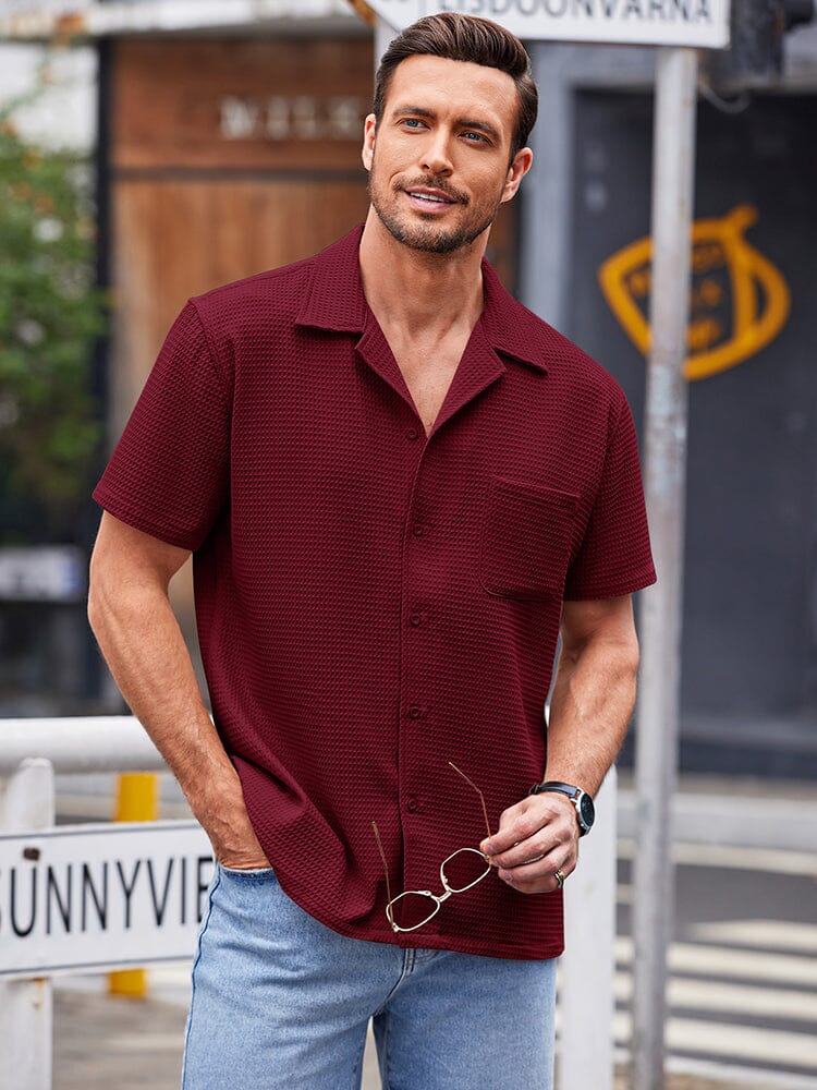 Waffle Loose Fit Short Sleeve Shirt (US Only) - Image 15