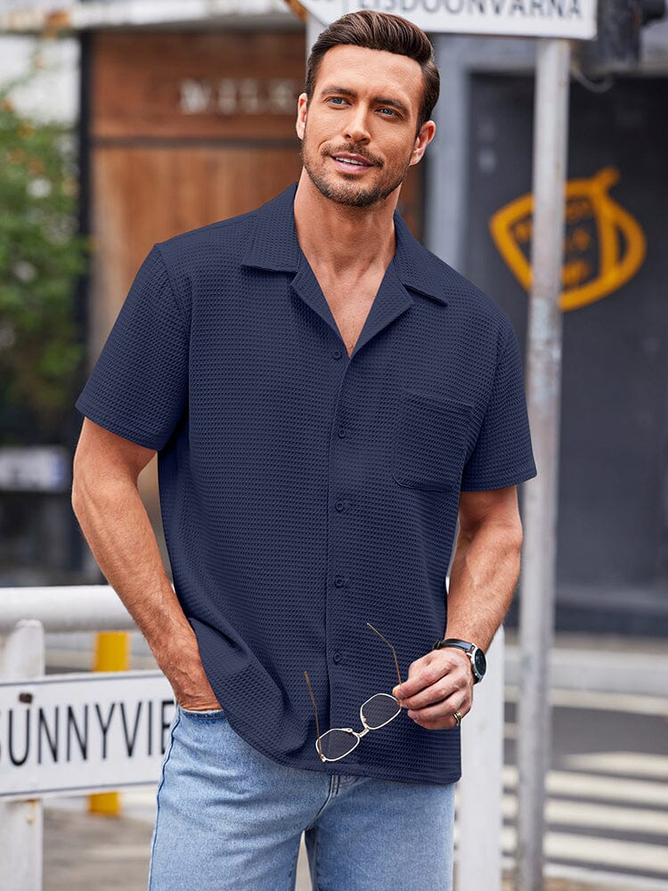 Waffle Loose Fit Short Sleeve Shirt (US Only) - Image 25