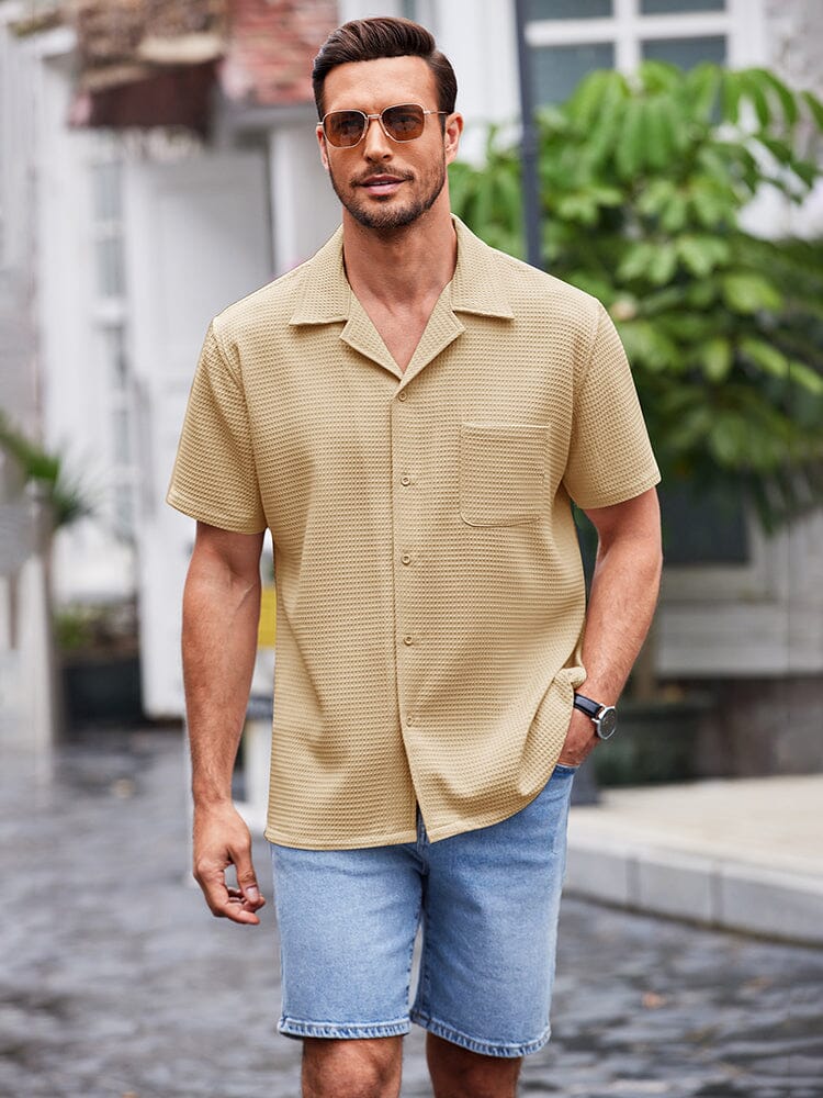 Waffle Loose Fit Short Sleeve Shirt (US Only) - Image 8