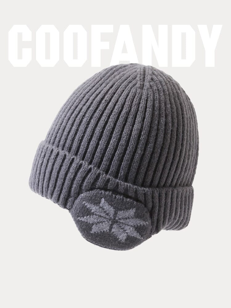 Warm Earflaps Knit Cuffed Beanie - Image 8
